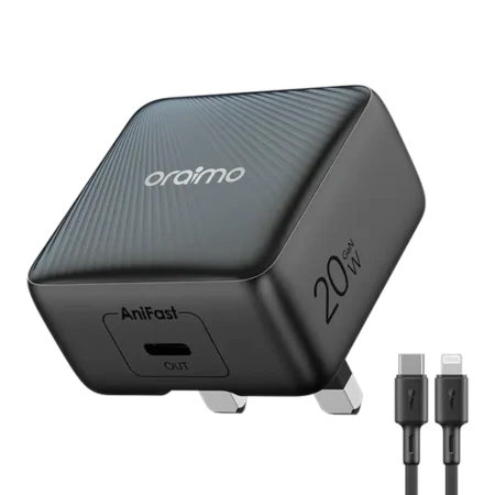 Oraimo PowerCube 20 Chic 20W GaN Wall Charger Kit with Type-C to Lightning Cable