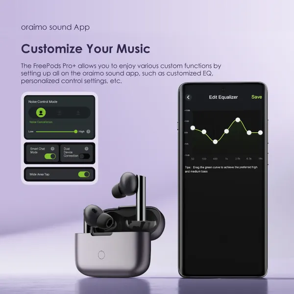 Oraimo Freepods Pro+ Hybrid ANC True Wireless Earbuds E108DC - Image 9