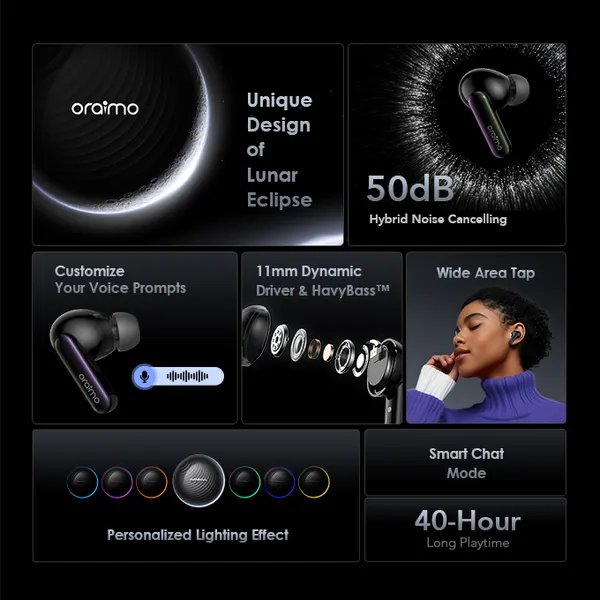 Oraimo SpaceBuds ANC True Wireless Earbuds Customized Voice Prompt OTW-630 - Image 15